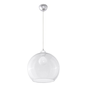 Pendelleuchte BALL an Kabel 1xE27/15W/230V, Ø 30 cm, transparent/glänzender Chrom