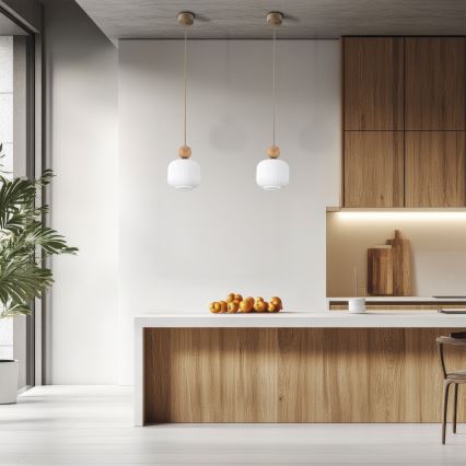 Pendelleuchte BALLO an Kabel, 1x E14/10W/230V, beige