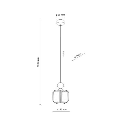 Pendelleuchte BALLO an Kabel, 1x E14/10W/230V, beige
