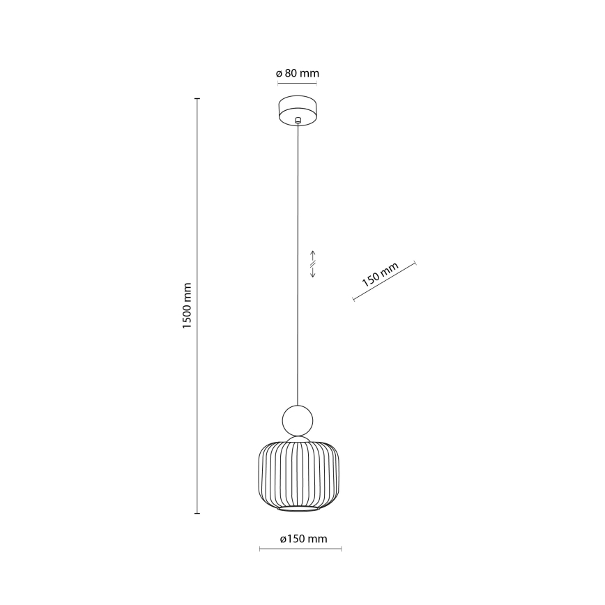 Pendelleuchte BALLO an Kabel, 1x E14/10W/230V, beige