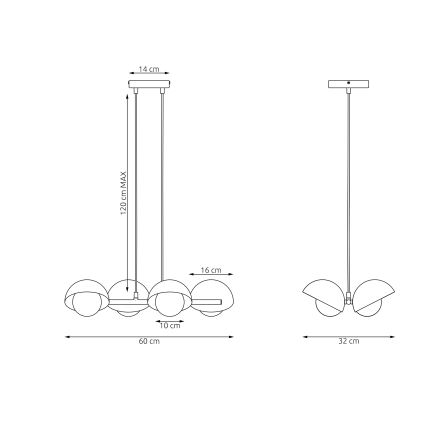 Pendelleuchte BOOM 4xG9/8W/230V orange
