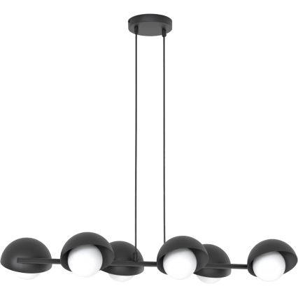 Pendelleuchte BOOM mit Seilaufhängung, 6xG9/8W/230V, schwarz
