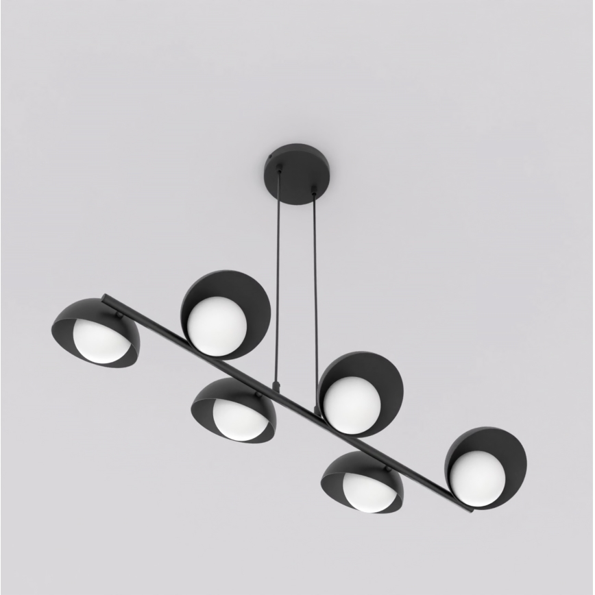 Pendelleuchte BOOM mit Seilaufhängung, 6xG9/8W/230V, schwarz