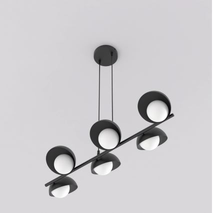 Pendelleuchte BOOM mit Seilaufhängung, 6xG9/8W/230V, schwarz