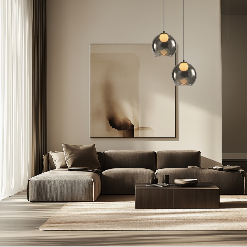 Pendelleuchte BRIN 1xG9/15W/230V rauchschwarz