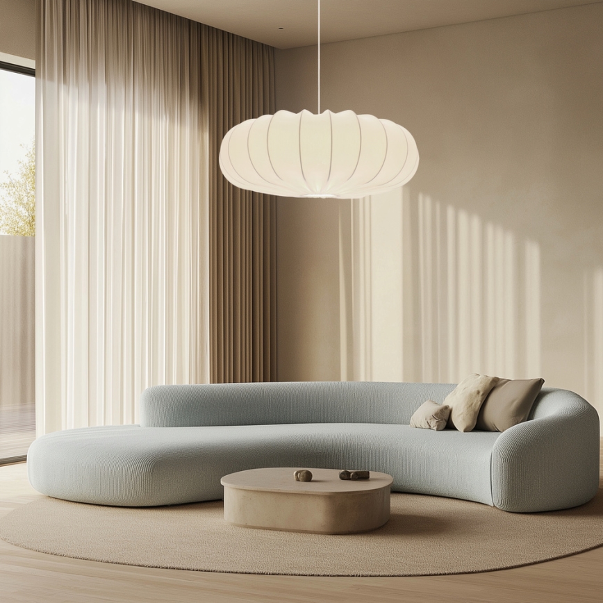 Pendelleuchte CAFEE mit Seilaufhängung, 1×E27/40W/230V, Ø 66 cm, weiß