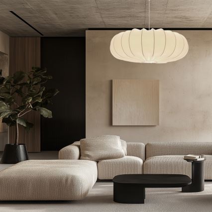 Pendelleuchte CAFEE mit Seilaufhängung, 1×E27/40W/230V, Ø 66 cm, weiß