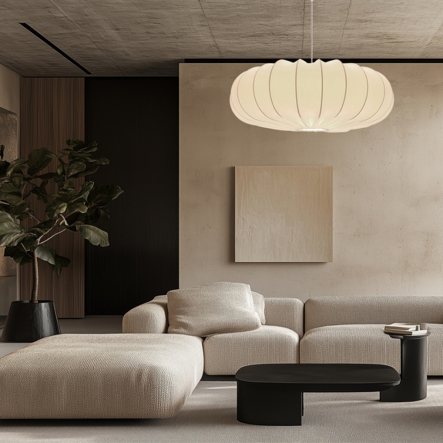 Pendelleuchte CAFEE mit Seilaufhängung, 1×E27/40W/230V, Ø 66 cm, weiß