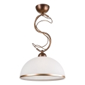 Pendelleuchte COBRA mit Stange 1xE27/60W/230V Ø 30 cm Bronze/Patina