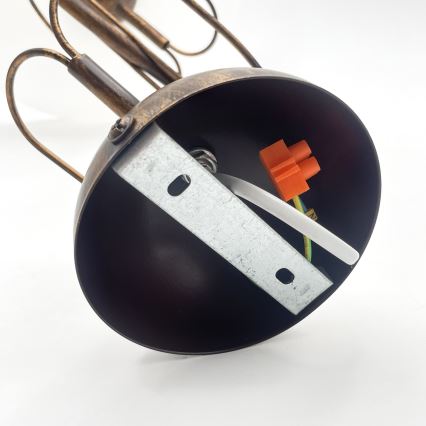 Pendelleuchte COBRA mit Stange 1xE27/60W/230V Ø 30 cm Bronze/Patina