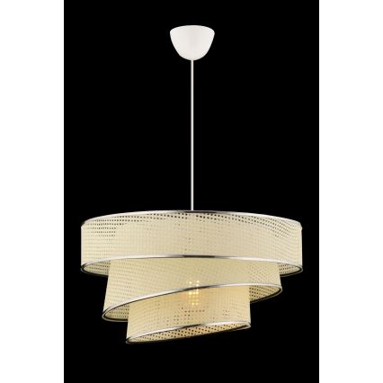 Pendelleuchte COUPER, 1x E27/60W/230V, weiß/glänzender Chrom