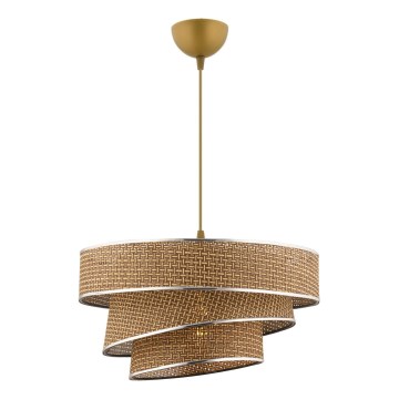 Pendelleuchte COUPER 1xE27/60W/230V braun/glänzender Chrom