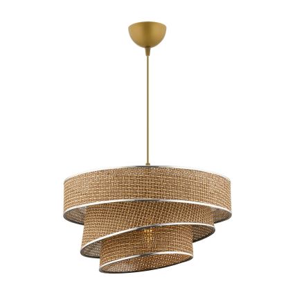 Pendelleuchte COUPER 1xE27/60W/230V braun/glänzender Chrom