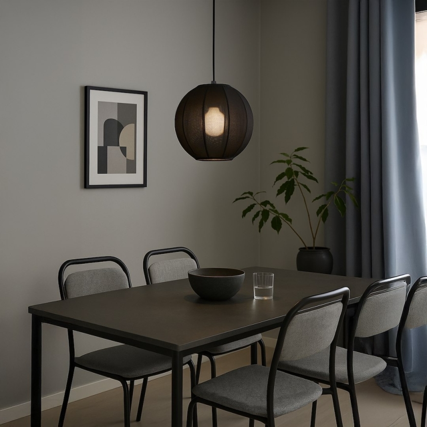 Pendelleuchte DANA 1xE27/15W/230V Ø 25 cm schwarz