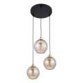 Pendelleuchte DEVI mit Kabelaufhängung 3xE27/15W/230V schwarz/rauchbeige