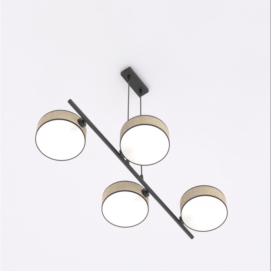 Pendelleuchte DRUMZ an Kabel, 4xE14/10W/230V, Beige