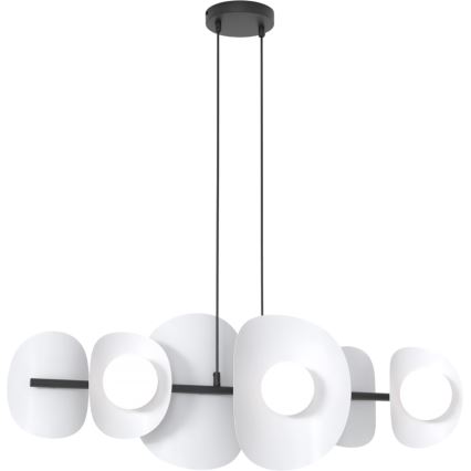 Pendelleuchte ELEMENTI mit Seilaufhängung, 6× G9, 8 W, 230 V, grau