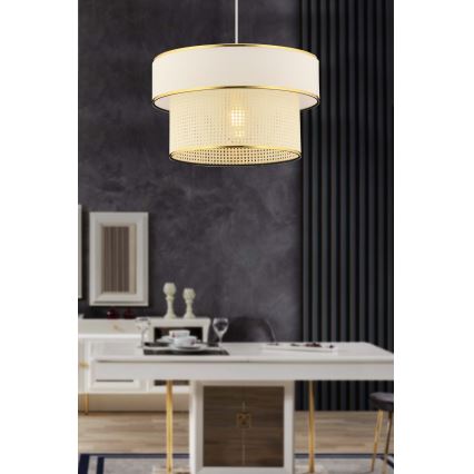 Pendelleuchte ERO mit Kabelaufhängung, 1xE27/60W/230V, creme/gold