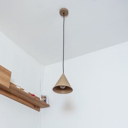 Pendelleuchte ETNA II mit Kabel 1xE27/15W/230V Ø 18,5 cm beige