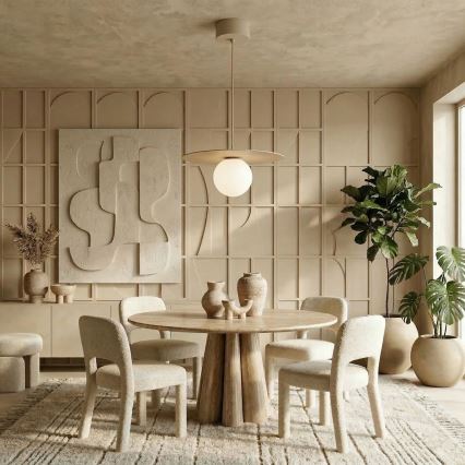 Pendelleuchte FLAT 1xE27/15W/230V, Beige