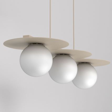 Pendelleuchte FLAT, 3xE27/15W/230V, beige