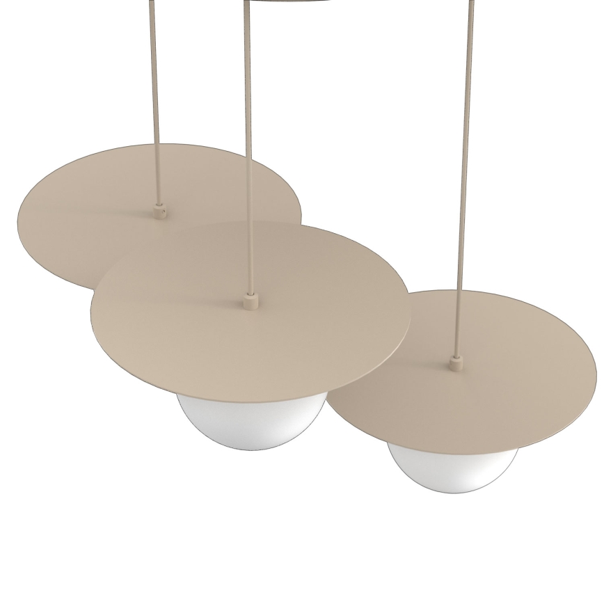 Pendelleuchte FLAT mit Seilaufhängung, 3xE27/15W/230V, Beige