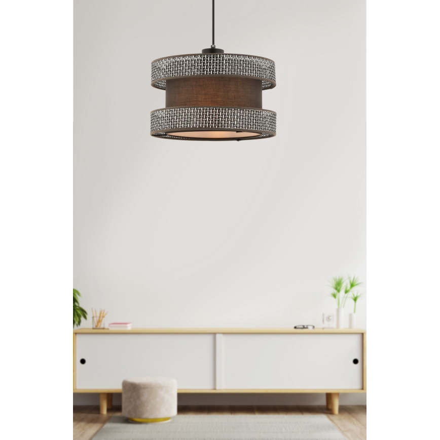 Pendelleuchte HALO an Kabel, 1x E27/60W/230V, braun/grau