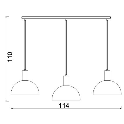 Pendelleuchte HANDA mit Kabel 3xE27/15W/230V, braun