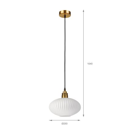 Pendelleuchte HECTOR 1xE27/15W/230V weiß/messing Ø 25 cm