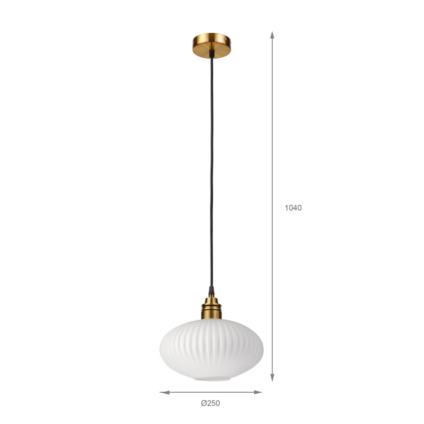 Pendelleuchte HECTOR 1xE27/15W/230V weiß/messing Ø 25 cm