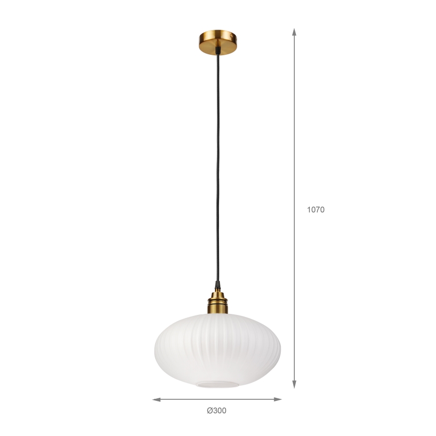 Pendelleuchte HECTOR an Kabel 1xE27/15W/230V weiß/messing Ø 30 cm