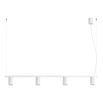 Pendelleuchte KARBON an Kabel, 4xGU10/10W/230V, weiß