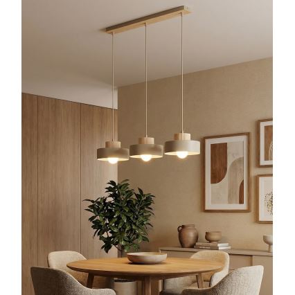 Pendelleuchte KIVI 3xE27/15W/230V beige