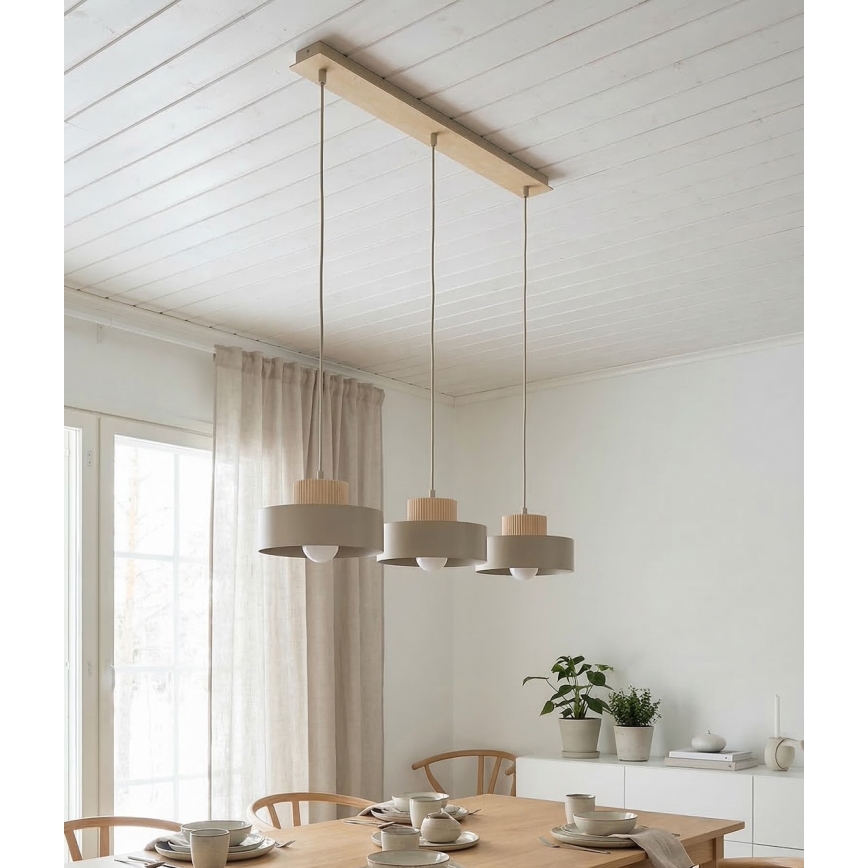 Pendelleuchte KIVI 3xE27/15W/230V beige