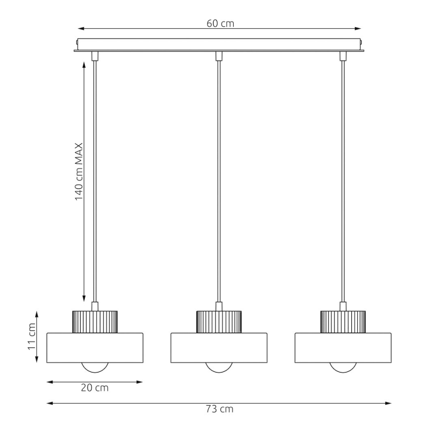 Pendelleuchte KIVI 3xE27/15W/230V beige