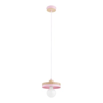 Pendelleuchte LARSO mit Kabel, 1xE27/15W/230V, rosa/beige