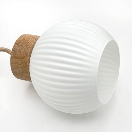Pendelleuchte LOOMIS mit Kabelaufhängung 5xE27/15W/230V 83 cm beige/Eiche