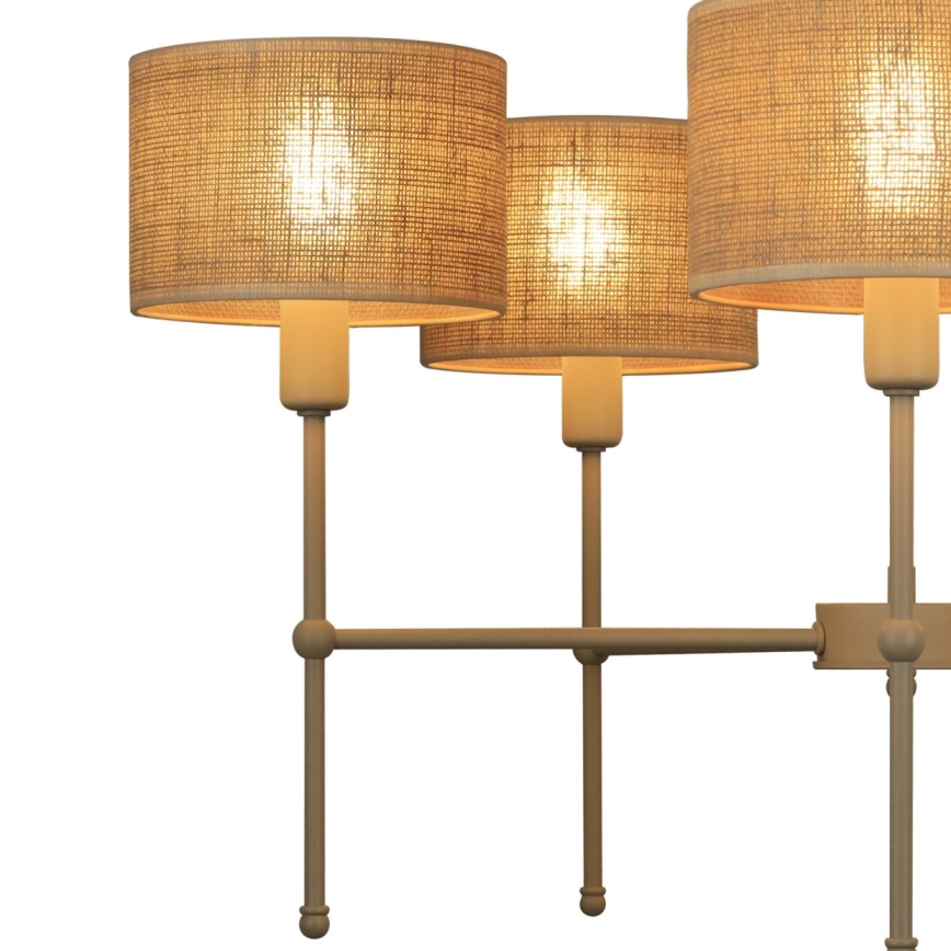 Pendelleuchte MADELA mit Stange 5xE14/40W/230V, Jute/Beige