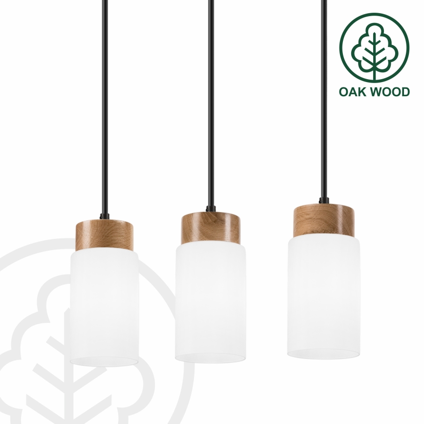 Pendelleuchte MARKUS 3xE27/15W/230V schwarz/Eiche