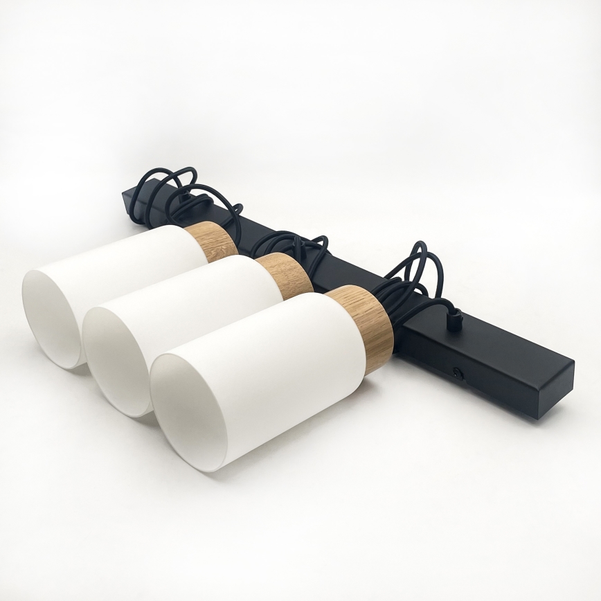 Pendelleuchte MARKUS 3xE27/15W/230V schwarz/Eiche