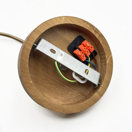 Pendelleuchte mit Kabel AIDA 1x E27/15W/230V Ø 25 cm Eiche/Raffia