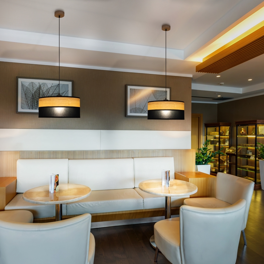 Pendelleuchte mit Kabel ALBA 1xE27/15W/230V Ø 40 cm schwarz/braun