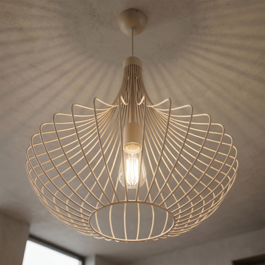 Pendelleuchte mit Kabel BALERINA 1xE27/15W/230V, beige