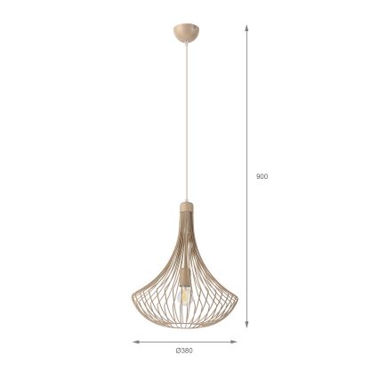 Pendelleuchte mit Kabel BALERINA 1xE27/15W/230V, beige