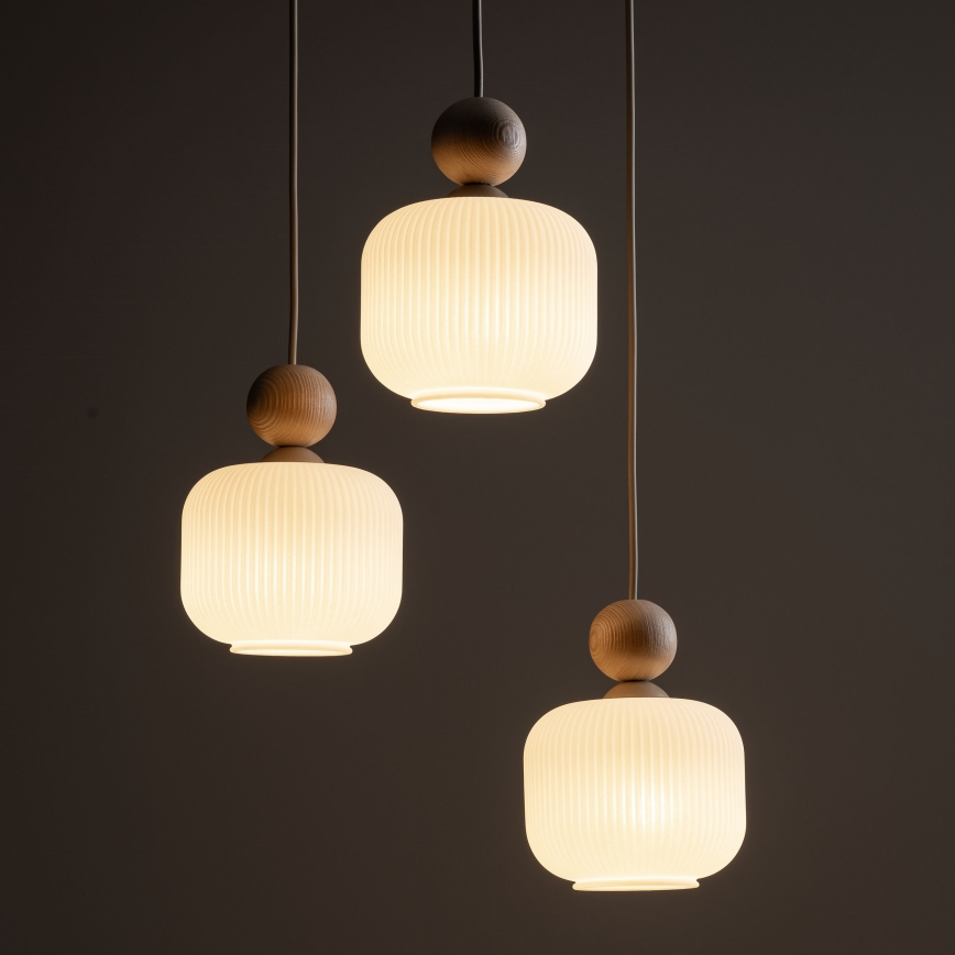 Pendelleuchte mit Kabel BALLO 3xE14/10W/230V beige