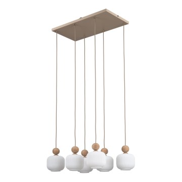 Pendelleuchte mit Kabel BALLO 6xE14/10W/230V beige