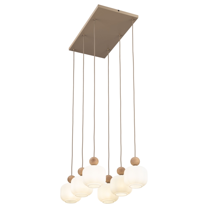 Pendelleuchte mit Kabel BALLO 6xE14/10W/230V beige