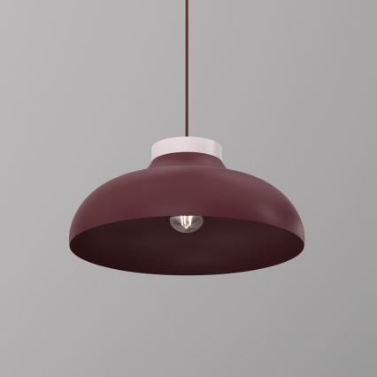 Pendelleuchte mit Kabel BASCA 1xE27/15W/230V Bordeaux/Creme