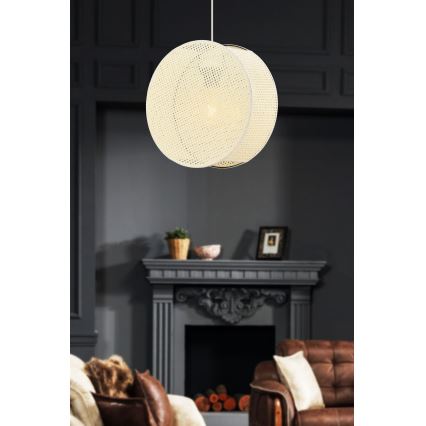 Pendelleuchte mit Kabel BIG DRUM 1xE27/60W/230V, cremefarben