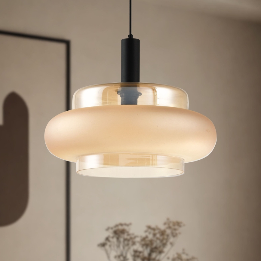 Pendelleuchte mit Kabel BRIZI 1xE27/40W/230V beige/rauchfarben